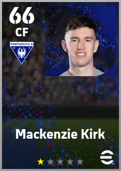 Mackenzie Kirk eFootball 2026 player card — 66 OVR CF