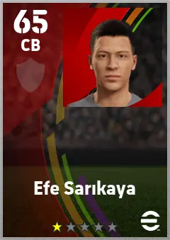 Efe Sarikaya eFootball 2026 player card — 65 OVR CB