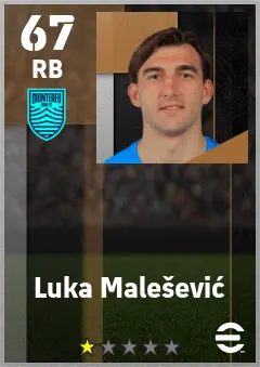Luka Malesevic eFootball 2026 player card — 67 OVR RB