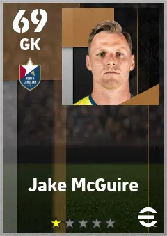 Jake McGuire eFootball 2026 player card — 69 OVR GK