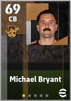 Michael Bryant eFootball 2026 player card — 69 OVR CB