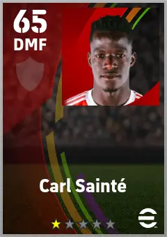 Carl Sainte eFootball 2026 player card — 65 OVR DMF