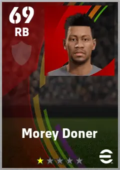 Morey Doner eFootball 2026 player card — 69 OVR RB