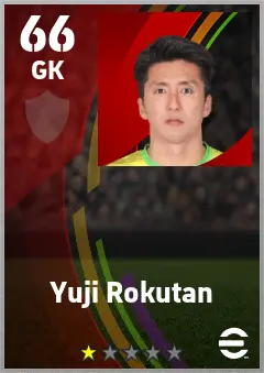 Yuji Rokutan eFootball 2026 player card — 66 OVR GK