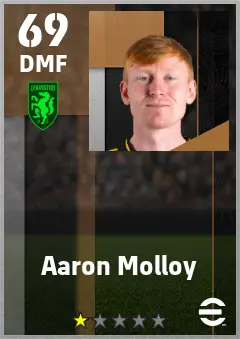 Aaron Molloy eFootball 2026 player card — 69 OVR DMF