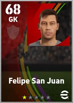 Felipe San Juan eFootball 2026 player card — 68 OVR GK