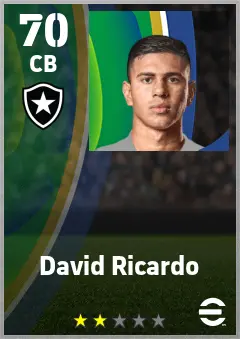 David Ricardo eFootball 2026 player card — 70 OVR CB