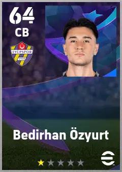 Bedirhan Ozyurt eFootball 2026 player card — 64 OVR CB