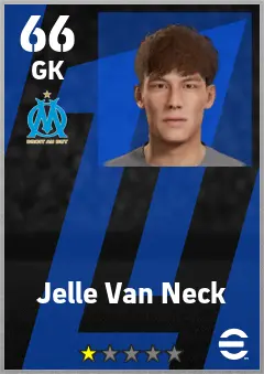 Jelle Van Neck eFootball 2026 player card — 66 OVR GK