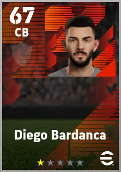 Diego Bardanca eFootball 2026 player card — 67 OVR CB