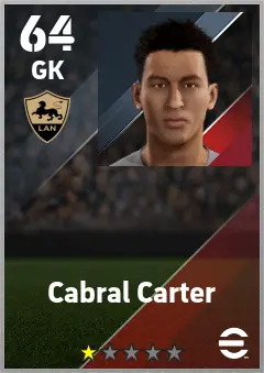Cabral Carter eFootball 2026 player card — 64 OVR GK