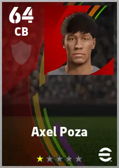 Axel Poza eFootball 2026 player card — 64 OVR CB