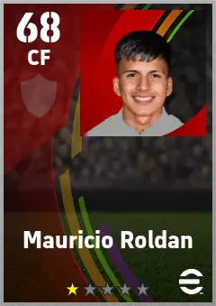Mauricio Roldan eFootball 2026 player card — 68 OVR CF