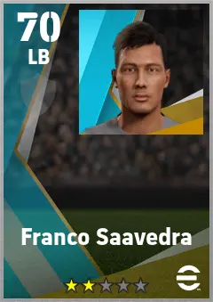 Franco Saavedra eFootball 2026 player card — 70 OVR LB