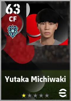 Yutaka Michiwaki eFootball 2026 player card — 63 OVR CF