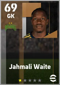 Jahmali Waite eFootball 2026 player card — 69 OVR GK