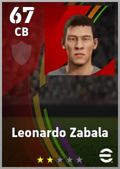 Leonardo Zabala eFootball 2026 player card — 67 OVR CB