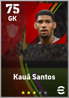 Kaua Santos eFootball 2026 player card — 75 OVR GK