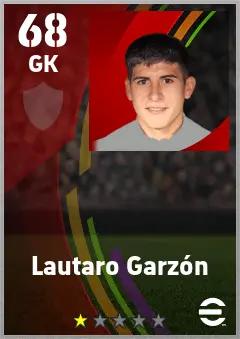 Lautaro Garzon eFootball 2026 player card — 68 OVR GK