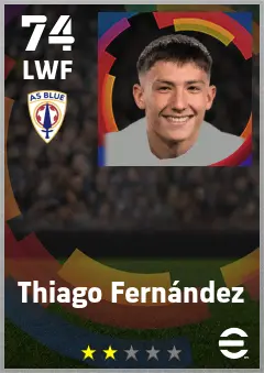 Thiago Fernandez eFootball 2026 player card — 74 OVR LWF