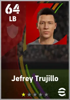 Jefrey Trujillo eFootball 2026 player card — 64 OVR LB