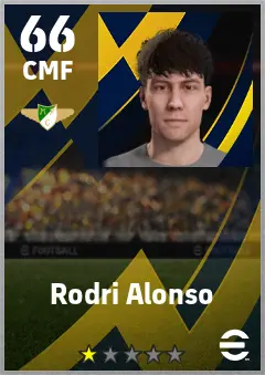 Rodri Alonso eFootball 2026 player card — 66 OVR CMF