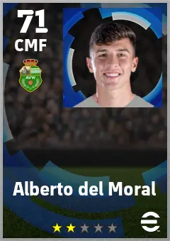 Alberto del Moral eFootball 2026 player card — 71 OVR CMF