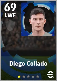 Diego Collado eFootball 2026 player card — 69 OVR LWF