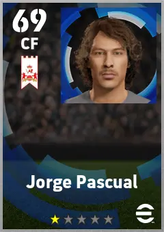 Jorge Pascual eFootball 2026 player card — 69 OVR CF