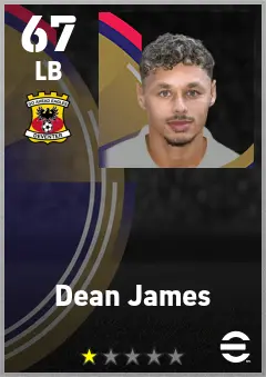 Dean James eFootball 2026 player card — 67 OVR LB