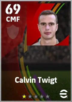 Calvin Twigt eFootball 2026 player card — 69 OVR CMF