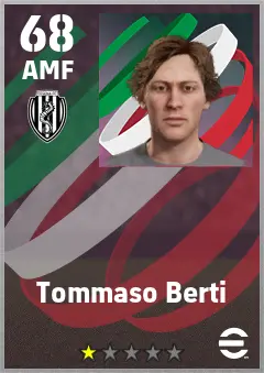 Tommaso Berti eFootball 2026 player card — 68 OVR AMF