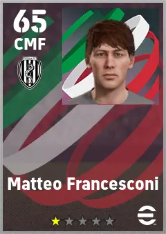 Matteo Francesconi eFootball 2026 player card — 65 OVR CMF