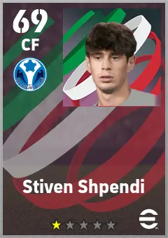 Stiven Shpendi eFootball 2026 player card — 69 OVR CF
