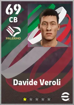 Davide Veroli eFootball 2026 player card — 69 OVR CB