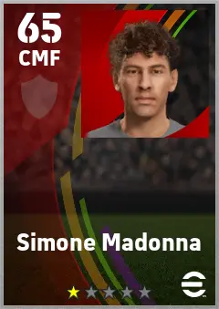 Simone Madonna eFootball 2026 player card — 65 OVR CMF