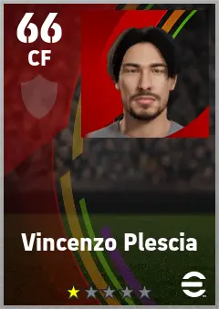 Vincenzo Plescia eFootball 2026 player card — 66 OVR CF