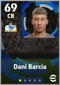 Dani Barcia eFootball 2026 player card — 69 OVR CB