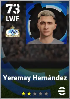 Yeremay Hernandez eFootball 2026 player card — 73 OVR LWF