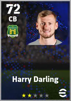 Harry Darling eFootball 2026 player card — 72 OVR CB