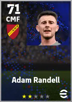 Adam Randell eFootball 2026 player card — 71 OVR CMF