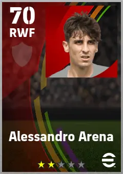 Alessandro Arena eFootball 2026 player card — 70 OVR RWF