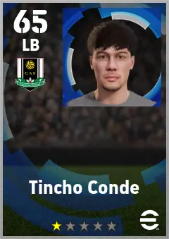 Tincho Conde eFootball 2026 player card — 65 OVR LB