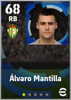 Alvaro Mantilla eFootball 2026 player card — 68 OVR RB
