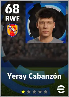 Yeray Cabanzon eFootball 2026 player card — 68 OVR RWF