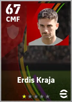 Erdis Kraja eFootball 2026 player card — 67 OVR CMF