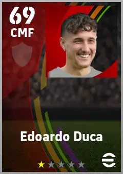 Edoardo Duca eFootball 2026 player card — 69 OVR CMF