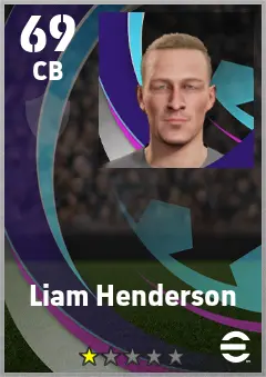 Liam Henderson eFootball 2026 player card — 69 OVR CB