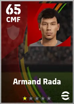 Armand Rada eFootball 2026 player card — 65 OVR CMF