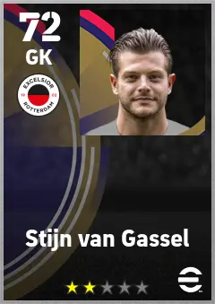 Stijn van Gassel eFootball 2026 player card — 72 OVR GK